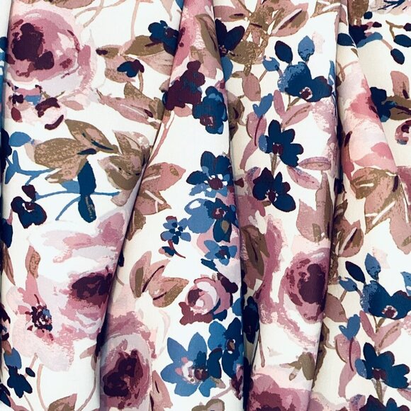 NWT LC Lauren Conrad Runway floral scuba mini skirt Women 12 pink navy coquette - Picture 6 of 10